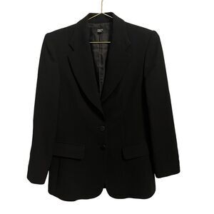 Philippe Adec Paris Black Wool Blend 3 Button Blazer Size 2